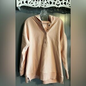 Natural Reflections blush pink ribbed oversized pullover